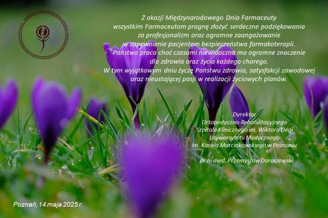 14 maja 2025 – Międzynarodowy Dzień Farmaceuty