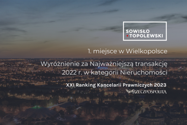 Kancelaria Sowisło Topolewski z wyróżnieniami w XXIII Rankingu Kancelarii Prawniczych dziennika „Rzeczpospolita”