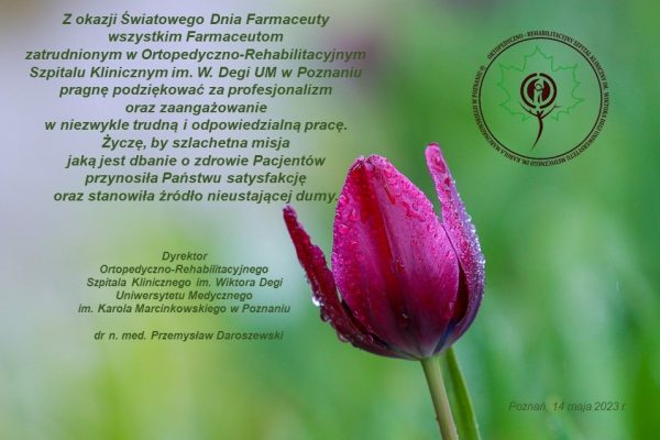 14 maja 2023 – Światowy Dzień Farmaceuty