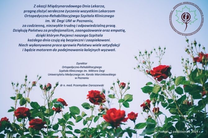 1 października 2024 – Międzynarodowy Dzień Lekarza