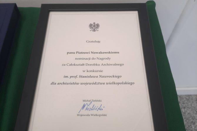 Nominacja do nagrody za Całokształt Dorobku Archiwalnego