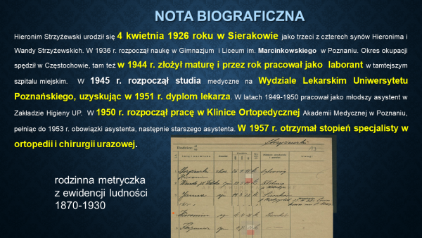 Wspomnienie Profesora Hieronima Strzyżewskiego