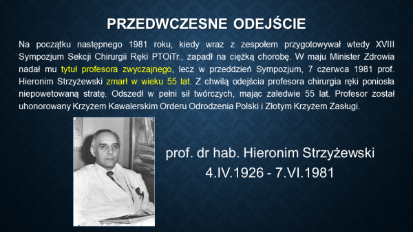 Wspomnienie Profesora Hieronima Strzyżewskiego
