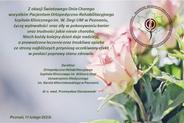 11 lutego 2023 – Światowy Dzień Chorego