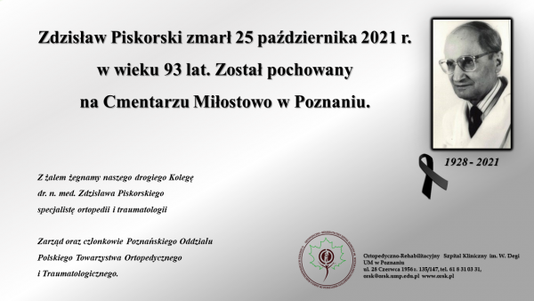 prezentacja poświęcona dr n. med. Zdzisławowi Piskorskiemu