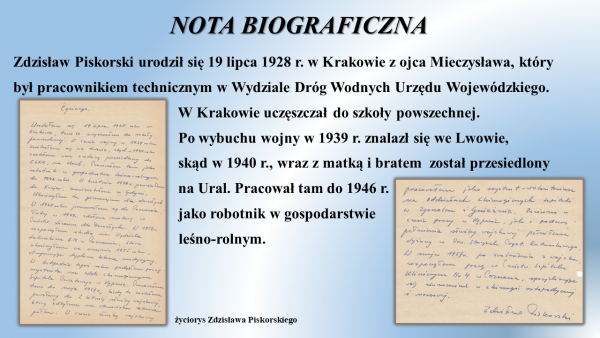 prezentacja poświęcona dr n. med. Zdzisławowi Piskorskiemu